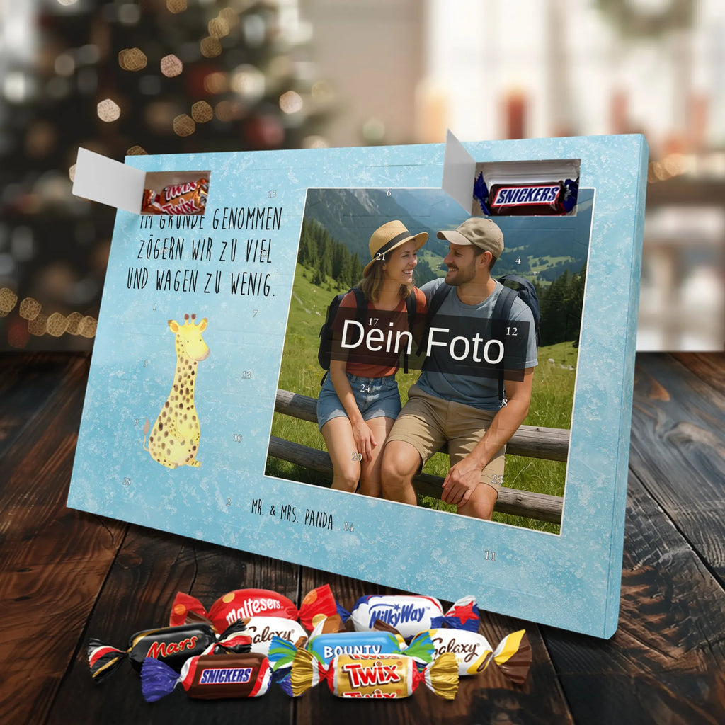 Personalisierter Schoko Foto Adventskalender Giraffe Zufrieden Personalisierter Schoko Foto Adventskalender, Afrika, Wildtiere, Glück, Abenteuer, Giraffe, Zufrieden