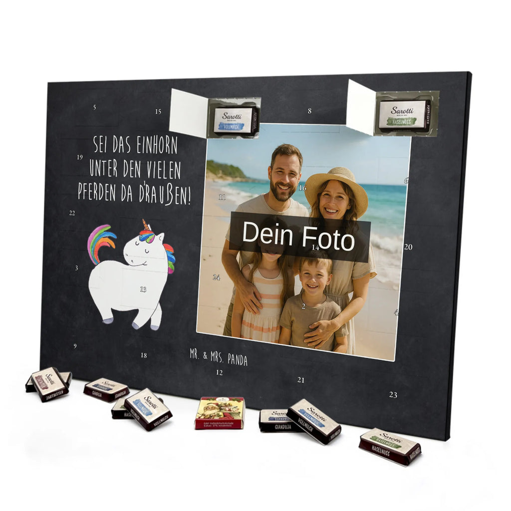Personalisierter Schoko Foto Adventskalender Einhorn Stolzieren Personalisierter Schoko Foto Adventskalender, Unicorn, Einhorn, Einhörner, Einhorn Deko, Freundin, Anders, Pferd, Bunt, Reiten, Stolz, Geschenk, Reiter