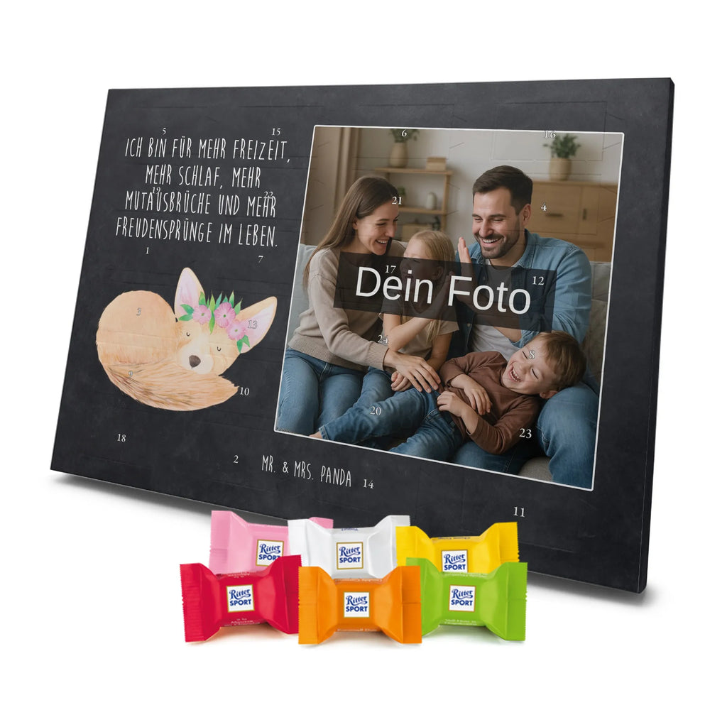 Personalisierter Schoko Foto Adventskalender Wüstenfuchs Blumen Personalisierter Schoko Foto Adventskalender, Afrika, Wildtiere, Wüstenfuchs, Wüste, Glücklich, Blumenkranz, Blumen