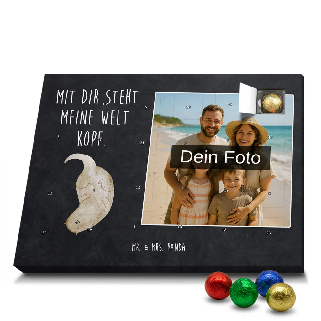 Personalisierter Schoko Foto Adventskalender Otter Kopfüber Personalisierter Schoko Foto Adventskalender, Fischotter, Otter, Seeotter, Otter Seeotter See Otter