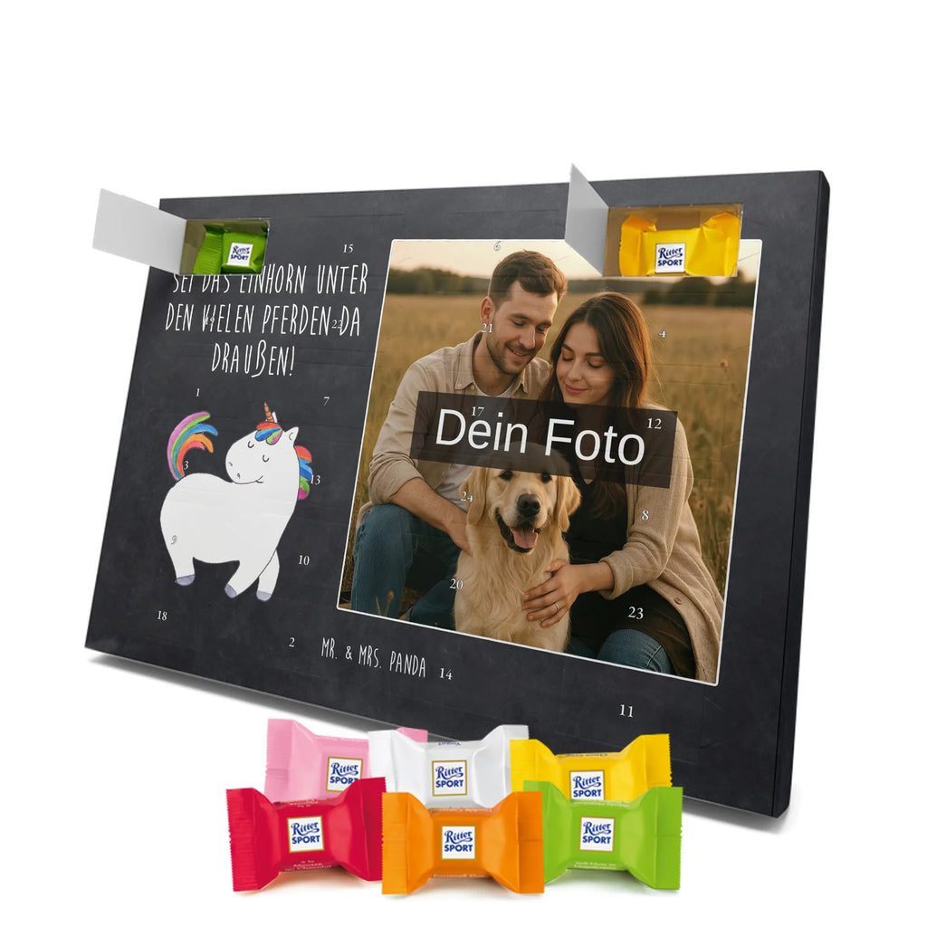 Personalisierter Schoko Foto Adventskalender Einhorn Stolzieren Personalisierter Schoko Foto Adventskalender, Unicorn, Einhorn, Einhörner, Einhorn Deko, Freundin, Anders, Pferd, Bunt, Reiten, Stolz, Geschenk, Reiter