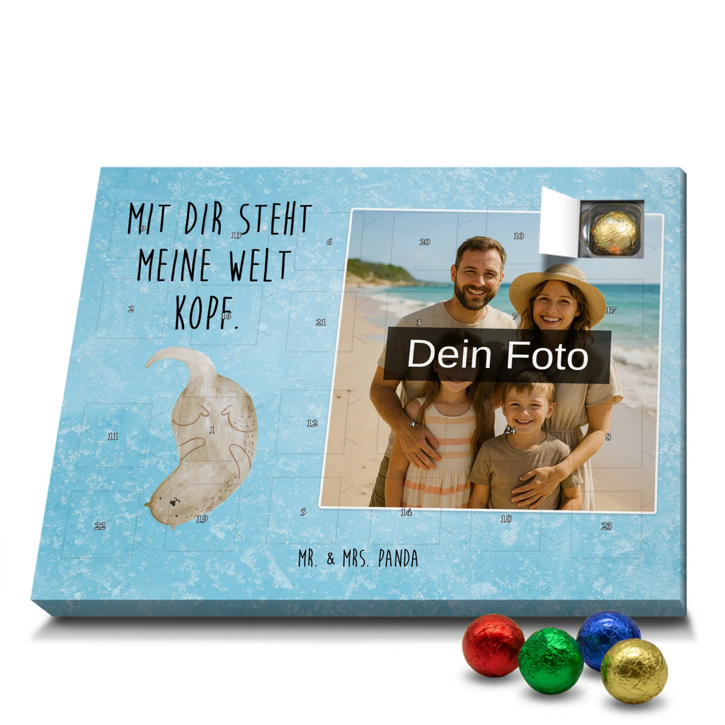Personalisierter Schoko Foto Adventskalender Otter Kopfüber Personalisierter Schoko Foto Adventskalender, Fischotter, Otter, Seeotter, Otter Seeotter See Otter