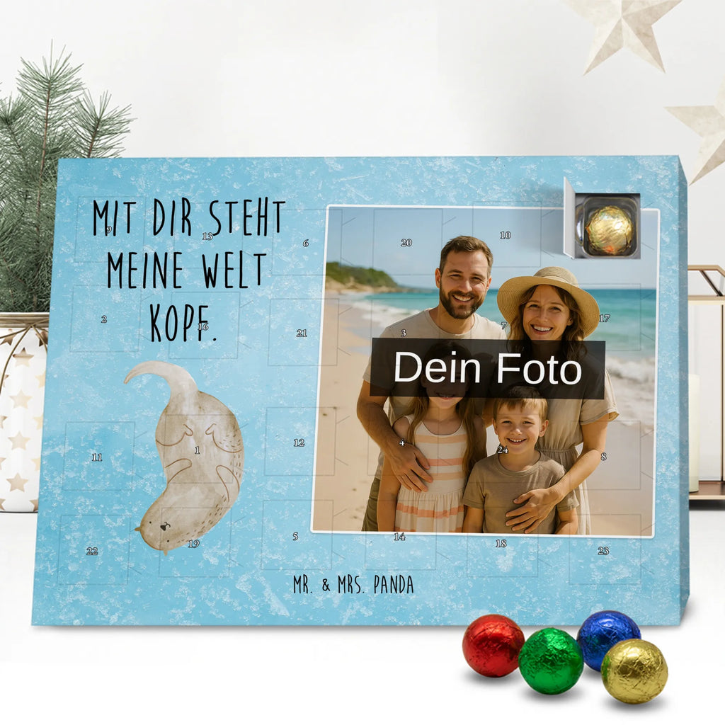 Personalisierter Schoko Foto Adventskalender Otter Kopfüber Personalisierter Schoko Foto Adventskalender, Fischotter, Otter, Seeotter, Otter Seeotter See Otter