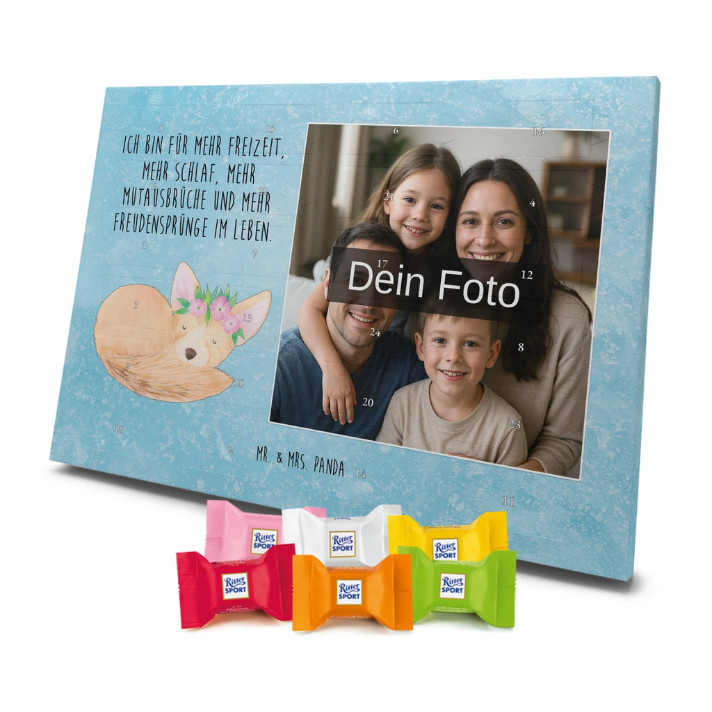 Personalisierter Schoko Foto Adventskalender Wüstenfuchs Blumen Personalisierter Schoko Foto Adventskalender, Afrika, Wildtiere, Wüstenfuchs, Wüste, Glücklich, Blumenkranz, Blumen