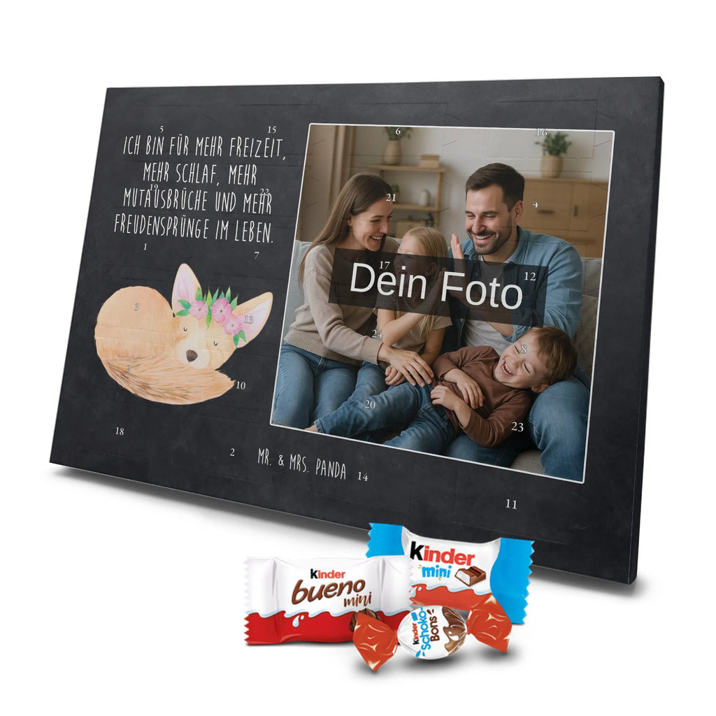 Personalisierter Schoko Foto Adventskalender Wüstenfuchs Blumen Personalisierter Schoko Foto Adventskalender, Afrika, Wildtiere, Wüstenfuchs, Wüste, Glücklich, Blumenkranz, Blumen