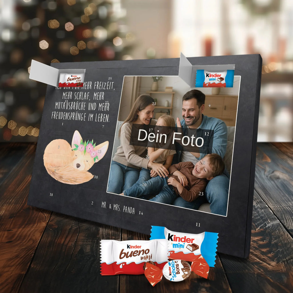 Personalisierter Schoko Foto Adventskalender Wüstenfuchs Blumen Personalisierter Schoko Foto Adventskalender, Afrika, Wildtiere, Wüstenfuchs, Wüste, Glücklich, Blumenkranz, Blumen