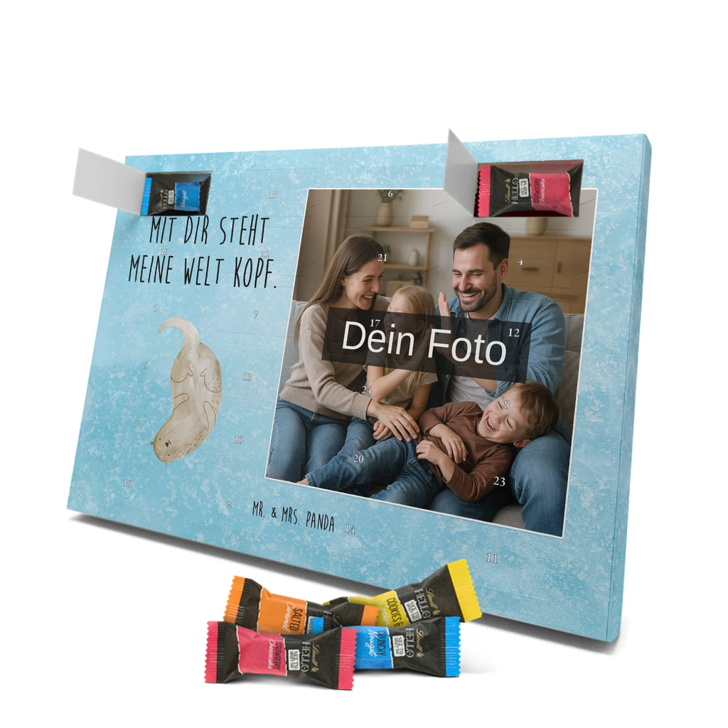 Personalisierter Schoko Foto Adventskalender Otter Kopfüber Personalisierter Schoko Foto Adventskalender, Fischotter, Otter, Seeotter, Otter Seeotter See Otter