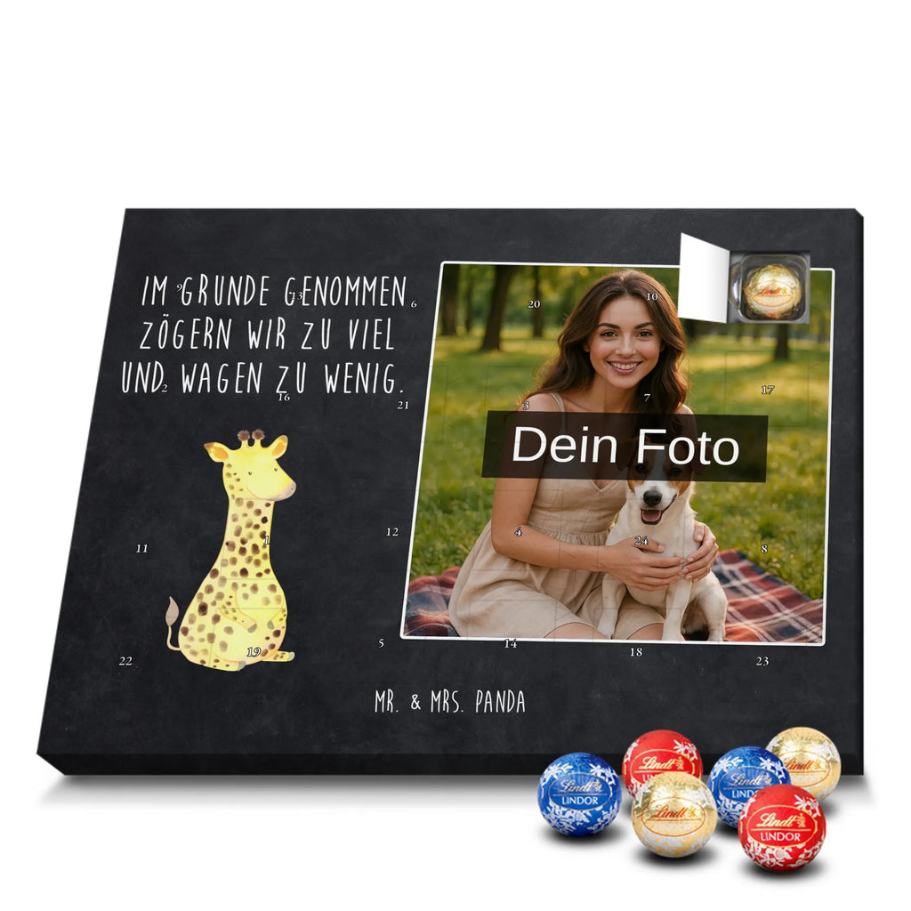 Personalisierter Schoko Foto Adventskalender Giraffe Zufrieden Personalisierter Schoko Foto Adventskalender, Afrika, Wildtiere, Glück, Abenteuer, Giraffe, Zufrieden