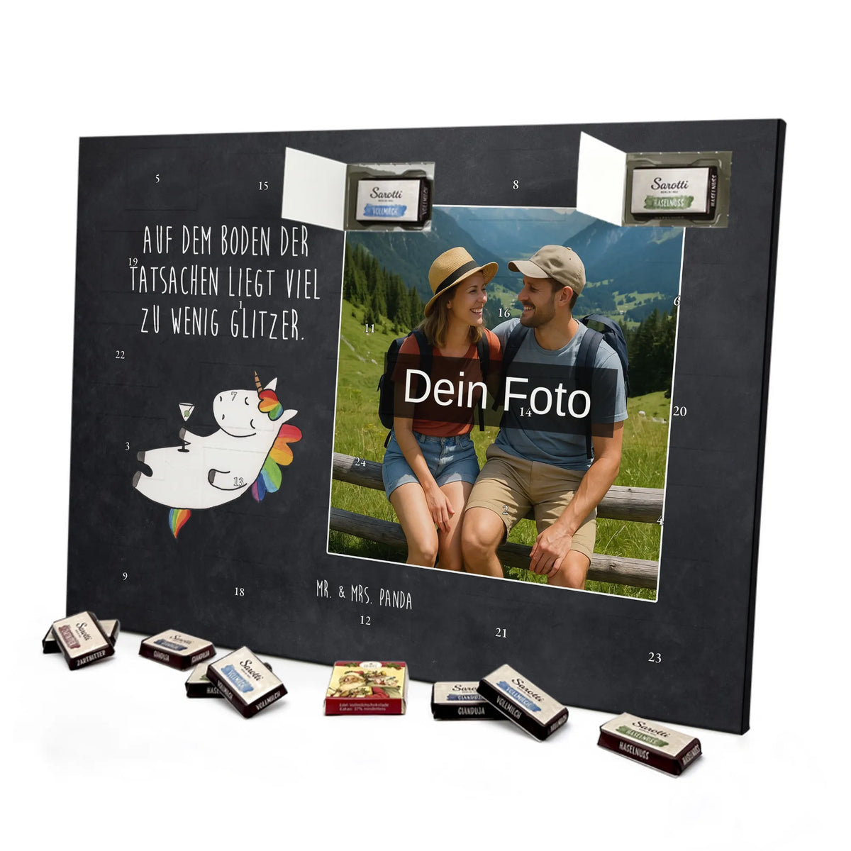 Personalisierter Schoko Foto Adventskalender Einhorn Cocktail Foto Schokoladen Adventskalender, Schoko Foto Adventskalender, Fotokalender Advent, Personalisierter Schoko Foto Adventskalender, Foto Adventskalender, Einhörner, Einhorn, Einhorn Deko, Unicorn, Rum, Freundin, Party, Spruch, Feiern, Lustig, Witzig, Caipirinha, Sekt, Cuba Libre, Spaß, Geburtstag, Glitzer