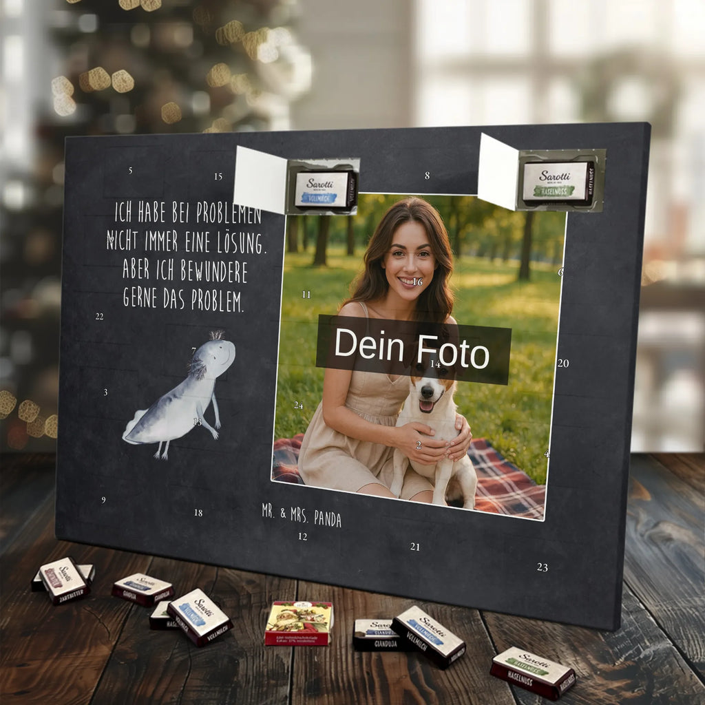 Personalisierter Schoko Foto Adventskalender Axolotl Schwimmen Personalisierter Schoko Foto Adventskalender, Axolotl, Molch, Probleme, Problem, Lurch, Motivation, Axolot, Lurche, Lösungen, Schwanzlurch