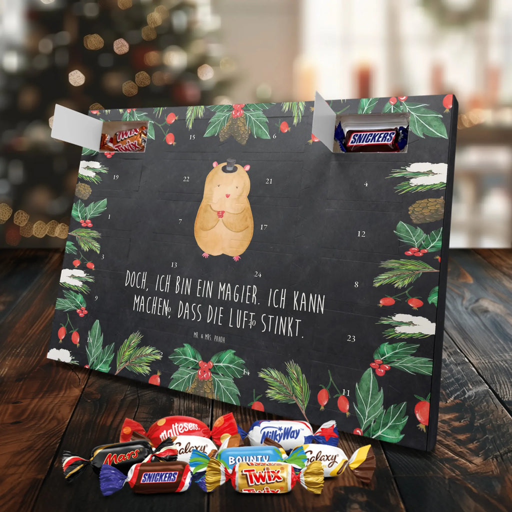 Chocolate advent calendar hamster cap gift ideas, gifts, small animals, good mood, cute, funny sayings, cute animal motives, hand drawn, special gifts, card, animal lover, top hat, dwarf hamster, magician, wizard, hat