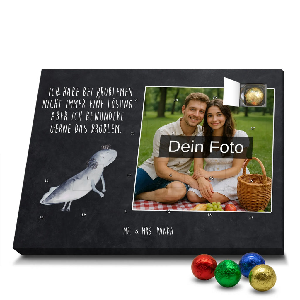 Personalisierter Schoko Foto Adventskalender Axolotl Schwimmen Personalisierter Schoko Foto Adventskalender, Axolotl, Molch, Probleme, Problem, Lurch, Motivation, Axolot, Lurche, Lösungen, Schwanzlurch