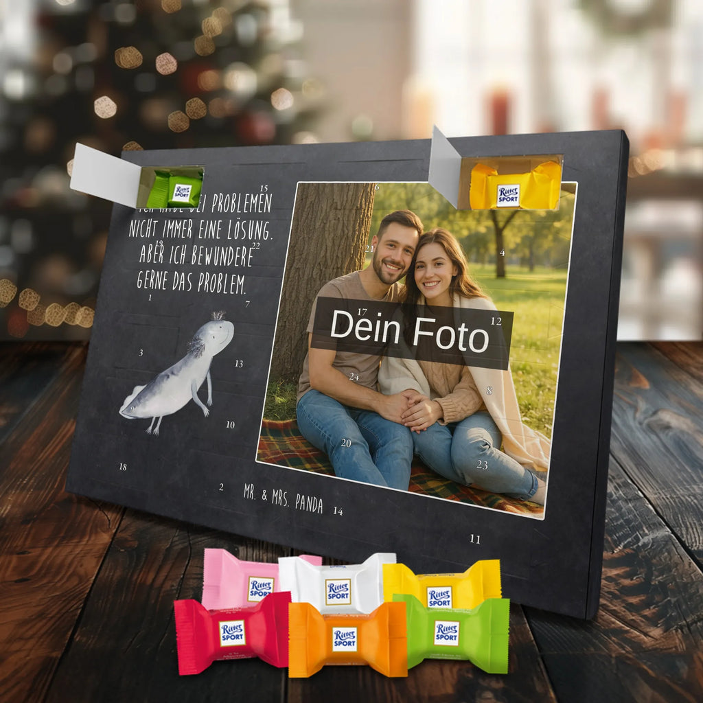 Personalisierter Schoko Foto Adventskalender Axolotl Schwimmen Personalisierter Schoko Foto Adventskalender, Axolotl, Molch, Probleme, Problem, Lurch, Motivation, Axolot, Lurche, Lösungen, Schwanzlurch