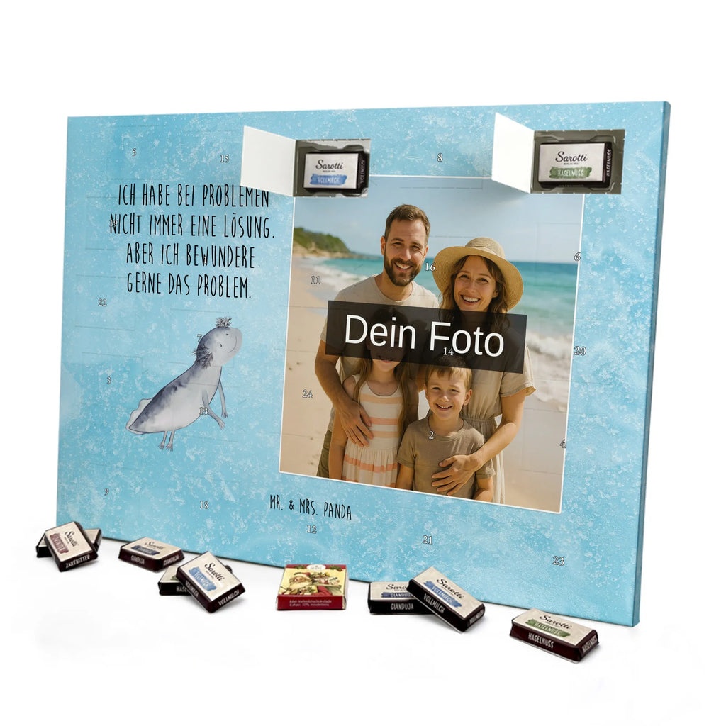 Personalisierter Schoko Foto Adventskalender Axolotl Schwimmen Personalisierter Schoko Foto Adventskalender, Axolotl, Molch, Probleme, Problem, Lurch, Motivation, Axolot, Lurche, Lösungen, Schwanzlurch
