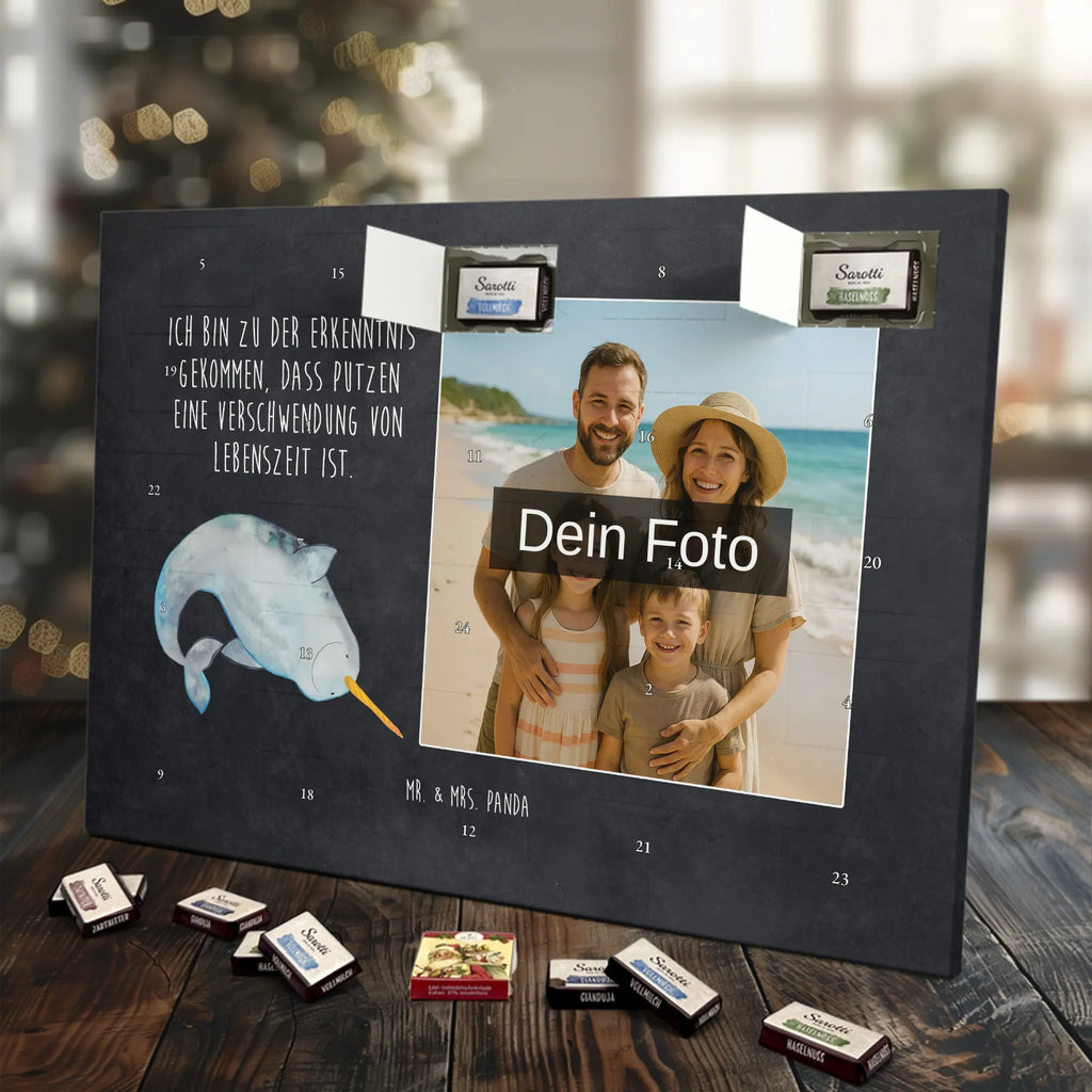 Personalisierter Schoko Foto Adventskalender Narwal Personalisierter Schoko Foto Adventskalender, Meerestiere, Urlaub, Meer, Narwal, Aufräumen, Putzen, Junggesellin, Wal, Kinderzimmer, Hausfrau