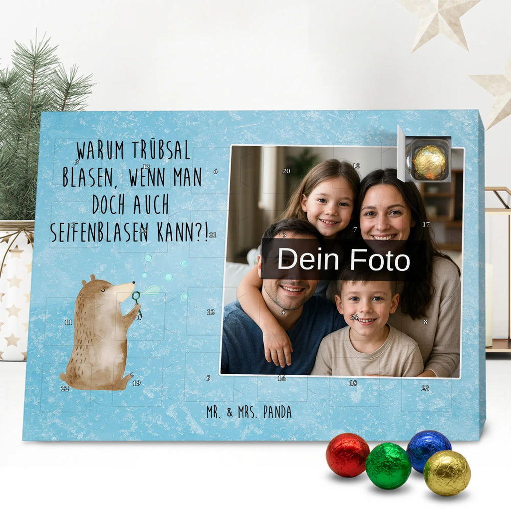 Personalisierter Schoko Foto Adventskalender Bär Seifenblasen Personalisierter Schoko Foto Adventskalender, Teddybär, Teddy, Bär, Seifenblasen Bär Lustig Sein Glücklich Traurig Happy