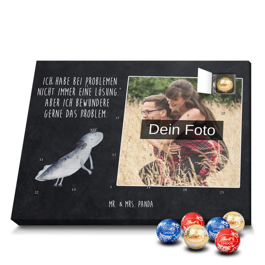 Personalisierter Schoko Foto Adventskalender Axolotl Schwimmen Personalisierter Schoko Foto Adventskalender, Axolotl, Molch, Probleme, Problem, Lurch, Motivation, Axolot, Lurche, Lösungen, Schwanzlurch