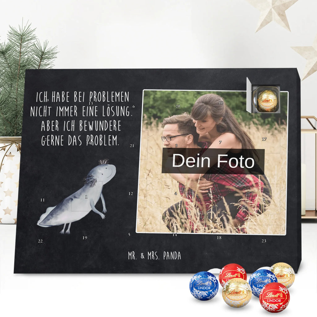 Personalisierter Schoko Foto Adventskalender Axolotl Schwimmen Personalisierter Schoko Foto Adventskalender, Axolotl, Molch, Probleme, Problem, Lurch, Motivation, Axolot, Lurche, Lösungen, Schwanzlurch