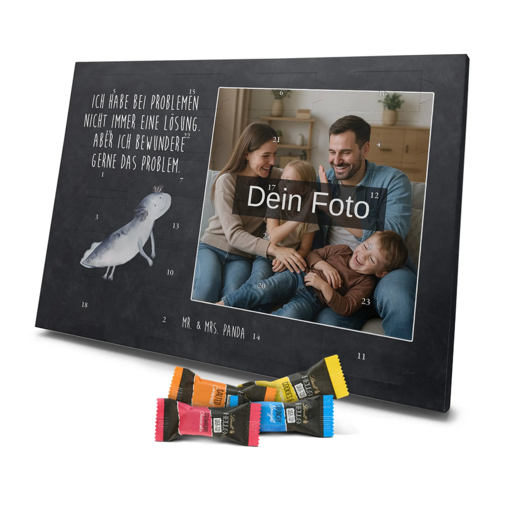 Personalisierter Schoko Foto Adventskalender Axolotl Schwimmen Personalisierter Schoko Foto Adventskalender, Axolotl, Molch, Probleme, Problem, Lurch, Motivation, Axolot, Lurche, Lösungen, Schwanzlurch