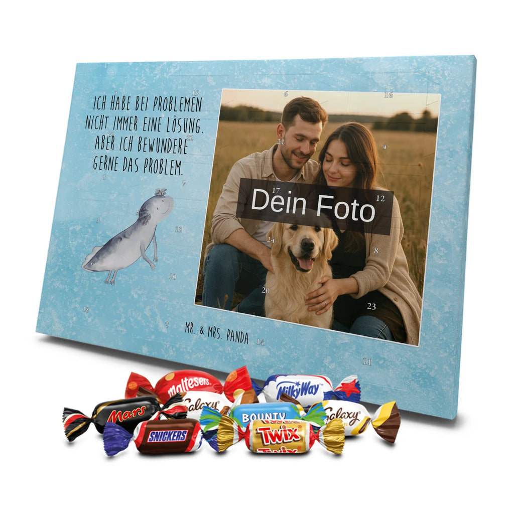 Personalisierter Schoko Foto Adventskalender Axolotl Schwimmen Personalisierter Schoko Foto Adventskalender, Axolotl, Molch, Probleme, Problem, Lurch, Motivation, Axolot, Lurche, Lösungen, Schwanzlurch