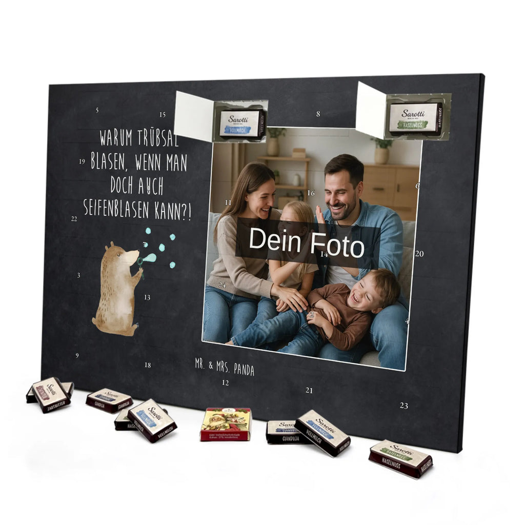 Personalisierter Schoko Foto Adventskalender Bär Seifenblasen Personalisierter Schoko Foto Adventskalender, Teddybär, Teddy, Bär, Seifenblasen Bär Lustig Sein Glücklich Traurig Happy