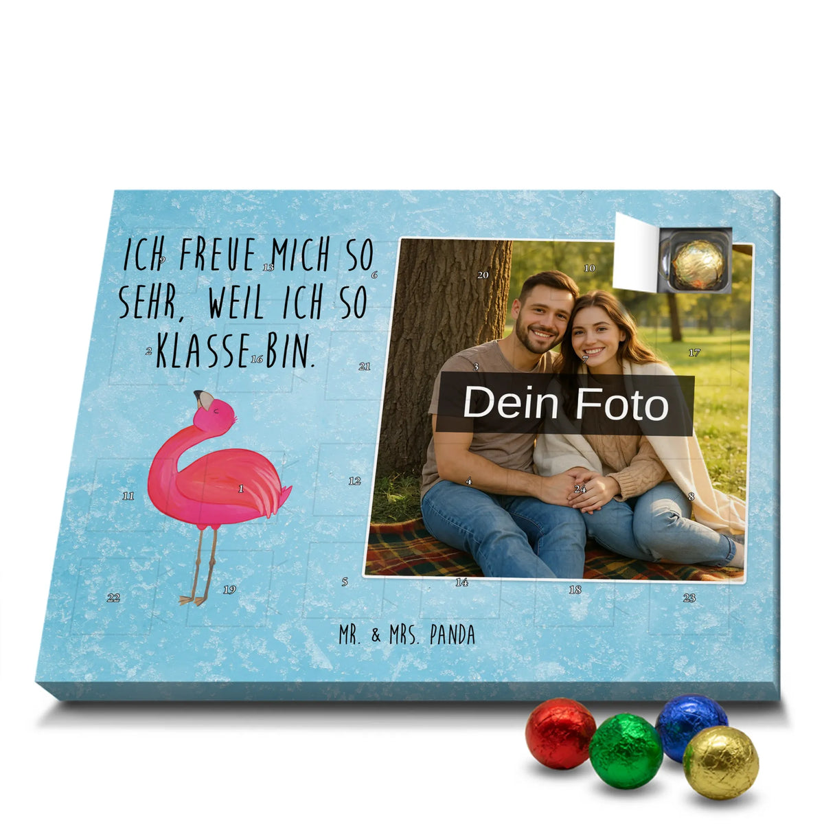  Flamingo Duma Fotokalender Advent, Foto Schokoladen Adventskalender, Foto Adventskalender, Personalisierter Schoko Foto Adventskalender, Schoko Foto Adventskalender, Flamingo, Schwester, Tochter, Beste Freundin, Stolz, Selbstliebe, Freundin, Mama, Selbstakzeptanz, Freude