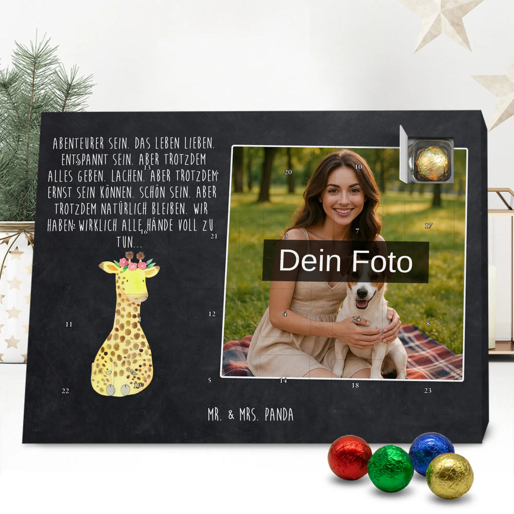  żyrafa Wieniec kwiatów Personalisierter Schoko Foto Adventskalender, Afrika, Wildtiere, Giraffe, Blumenkranz, Abenteurer, Selbstliebe, Freundin
