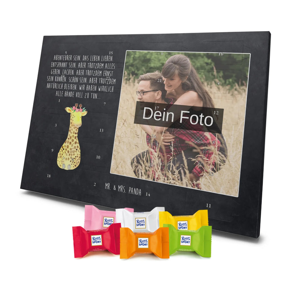  żyrafa Wieniec kwiatów Personalisierter Schoko Foto Adventskalender, Afrika, Wildtiere, Giraffe, Blumenkranz, Abenteurer, Selbstliebe, Freundin