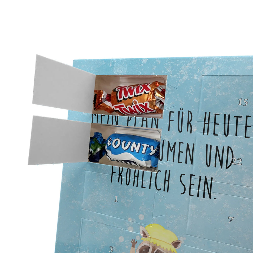 Personalisierter Schoko Foto Adventskalender Waschbär Personalisierter Schoko Foto Adventskalender, Gute Laune, Lustige Sprüche, Tiere, Tiermotive, Waschen, Seifenblasen, Fröhlich, Plan, Tagträumen, Waschbär