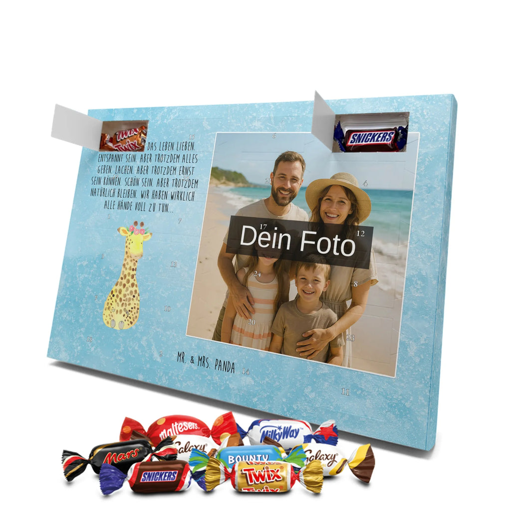  żyrafa Wieniec kwiatów Personalisierter Schoko Foto Adventskalender, Afrika, Wildtiere, Giraffe, Blumenkranz, Abenteurer, Selbstliebe, Freundin