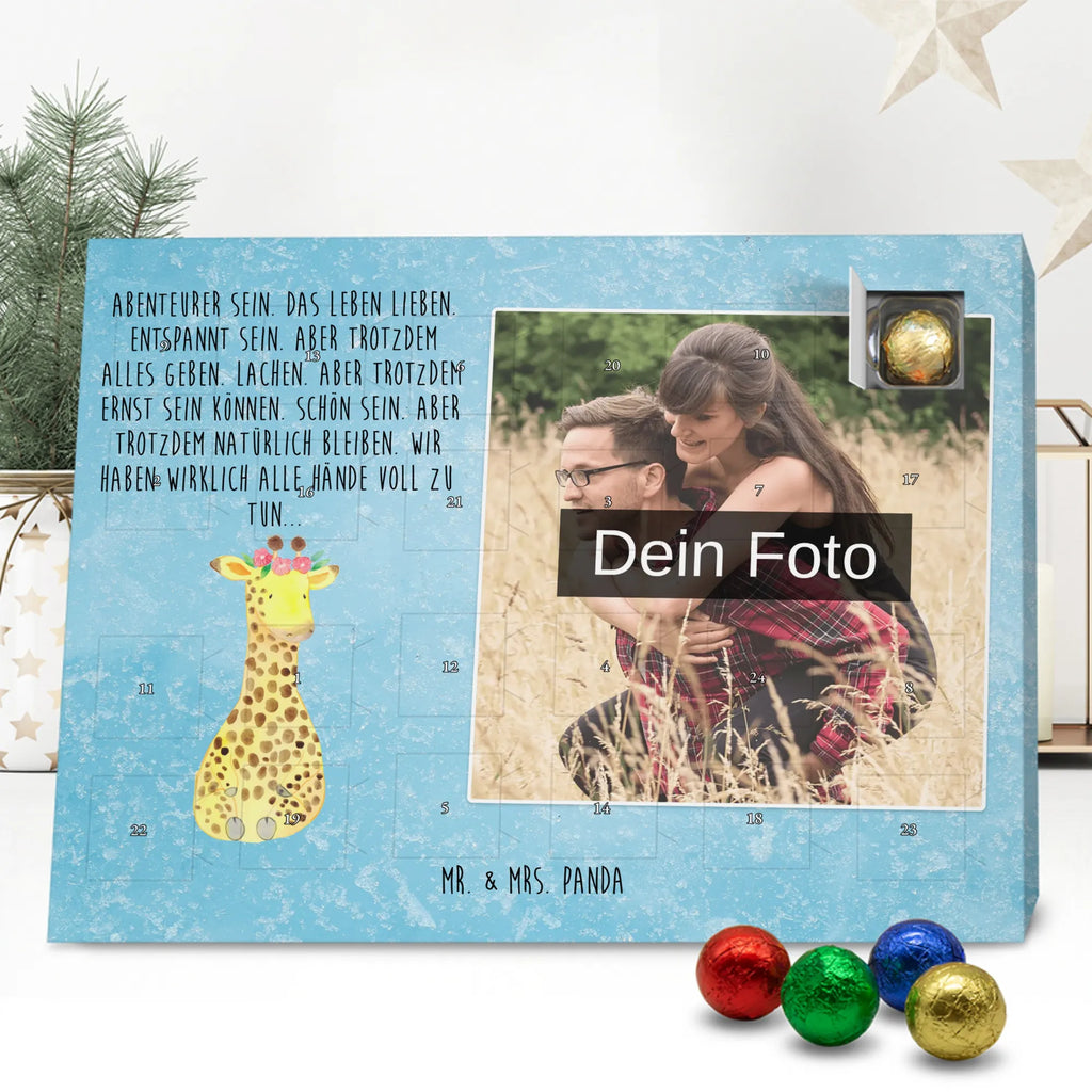  żyrafa Wieniec kwiatów Personalisierter Schoko Foto Adventskalender, Afrika, Wildtiere, Giraffe, Blumenkranz, Abenteurer, Selbstliebe, Freundin