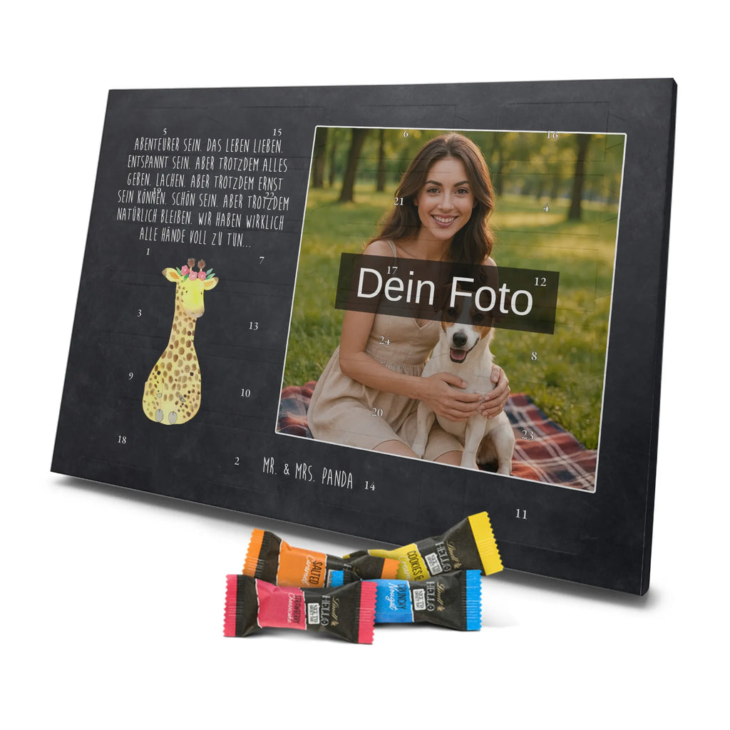  żyrafa Wieniec kwiatów Personalisierter Schoko Foto Adventskalender, Afrika, Wildtiere, Giraffe, Blumenkranz, Abenteurer, Selbstliebe, Freundin
