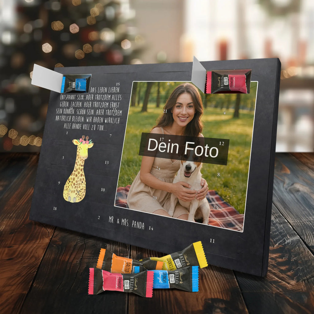  żyrafa Wieniec kwiatów Personalisierter Schoko Foto Adventskalender, Afrika, Wildtiere, Giraffe, Blumenkranz, Abenteurer, Selbstliebe, Freundin