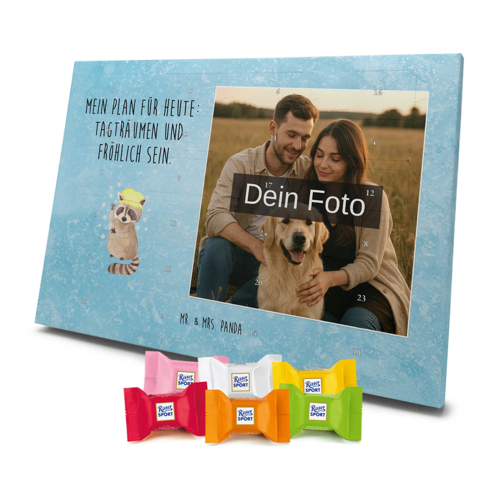 Personalisierter Schoko Foto Adventskalender Waschbär Personalisierter Schoko Foto Adventskalender, Gute Laune, Lustige Sprüche, Tiere, Tiermotive, Waschen, Seifenblasen, Fröhlich, Plan, Tagträumen, Waschbär