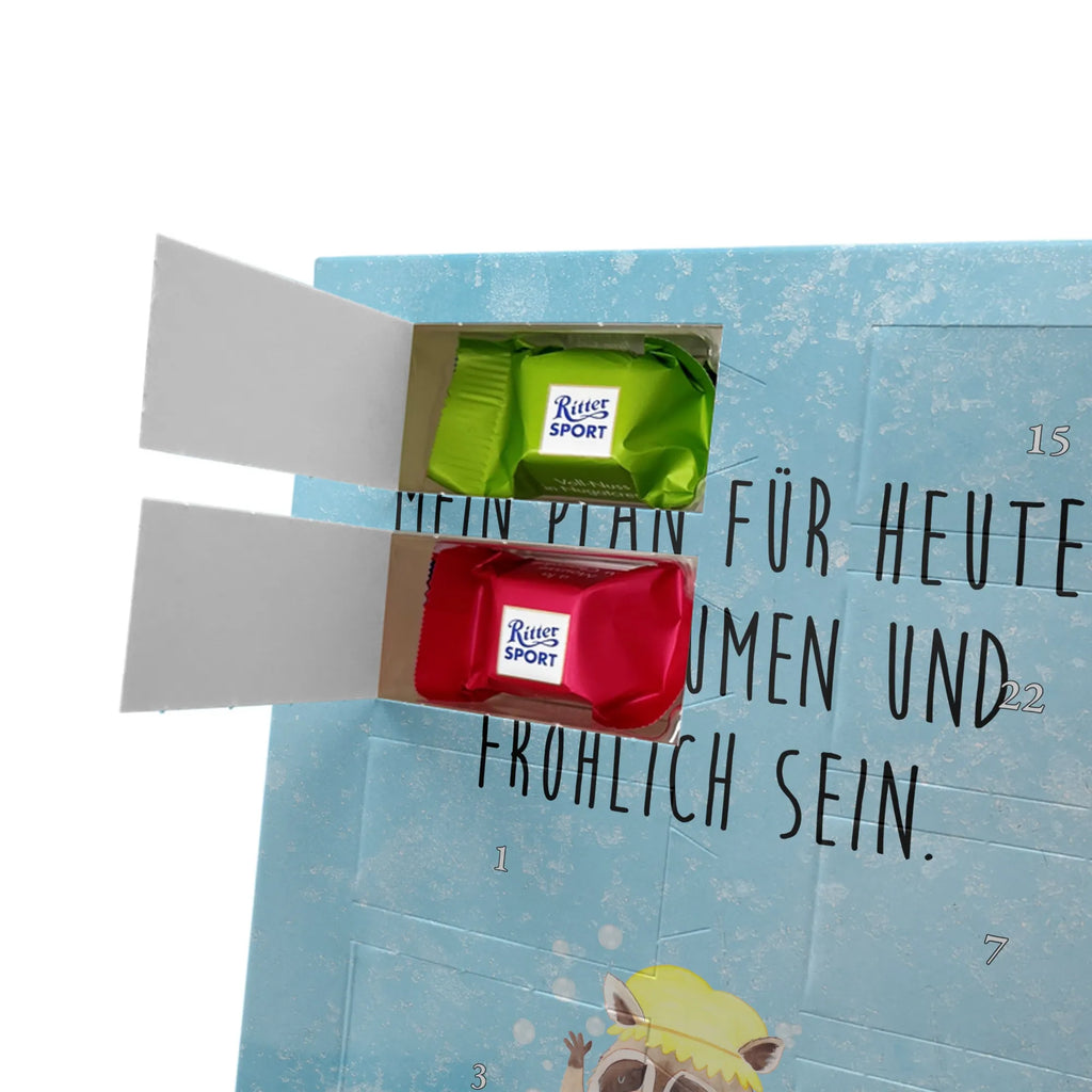 Personalisierter Schoko Foto Adventskalender Waschbär Personalisierter Schoko Foto Adventskalender, Gute Laune, Lustige Sprüche, Tiere, Tiermotive, Waschen, Seifenblasen, Fröhlich, Plan, Tagträumen, Waschbär