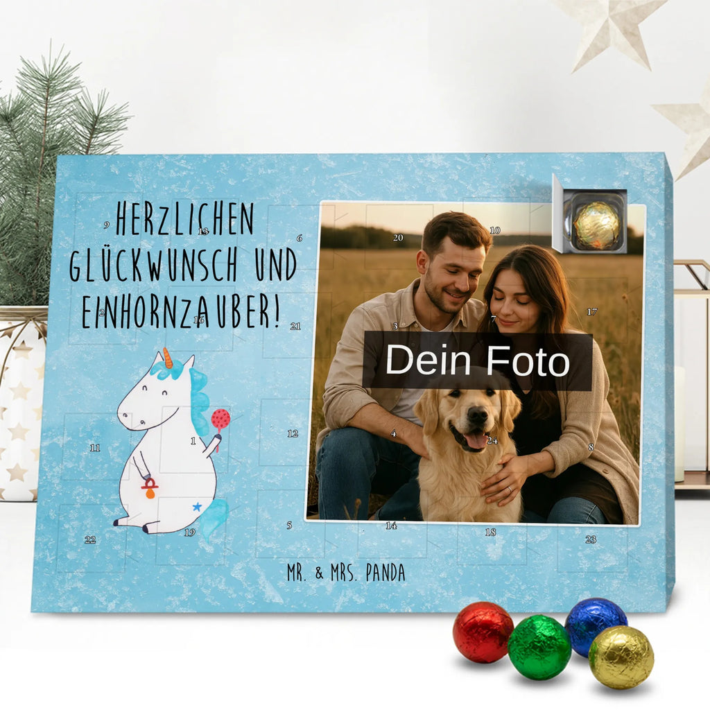 Personalisierter Schoko Foto Adventskalender Einhorn Baby Personalisierter Schoko Foto Adventskalender, Unicorn, Einhorn, Einhörner, Einhorn Deko, Babyglück, Schnuller, Erstes Kind, Mutter, Party, Geburt, Geburtstag, Eltern, Kind, Nachwuchs, Baby