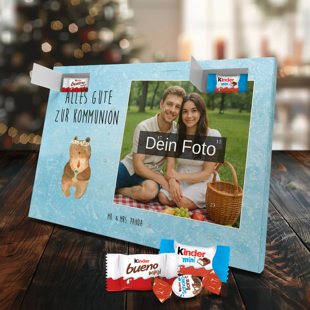  bear communion Personalisierter Schoko Foto Adventskalender, Teddybär, Teddy, Bär, Kommunion, Katholisch, Gottes Segen, Taufkerze