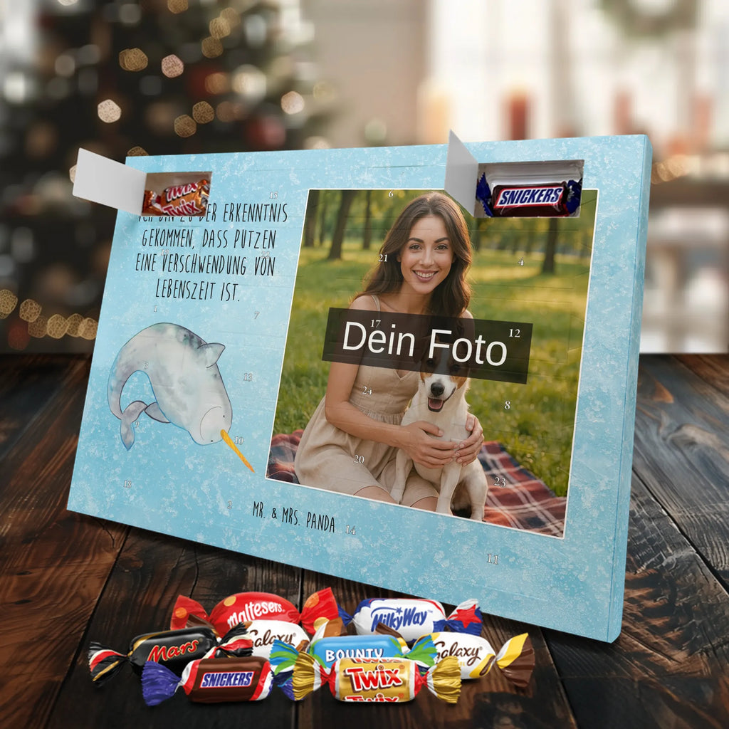 Personalisierter Schoko Foto Adventskalender Narwal Personalisierter Schoko Foto Adventskalender, Meerestiere, Urlaub, Meer, Narwal, Aufräumen, Putzen, Junggesellin, Wal, Kinderzimmer, Hausfrau