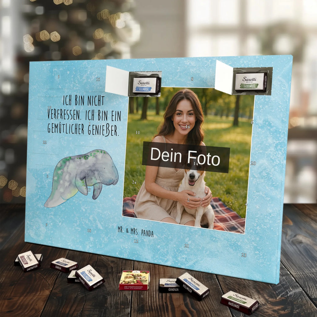 Personalisierter Schoko Foto Adventskalender Seekuh Chillen Personalisierter Schoko Foto Adventskalender, Meerestiere, Urlaub, Meer, Seekühe, Seekuh, Abnehmen, Diät, Zucker, Süßigkeiten, Diätwahn, Essen
