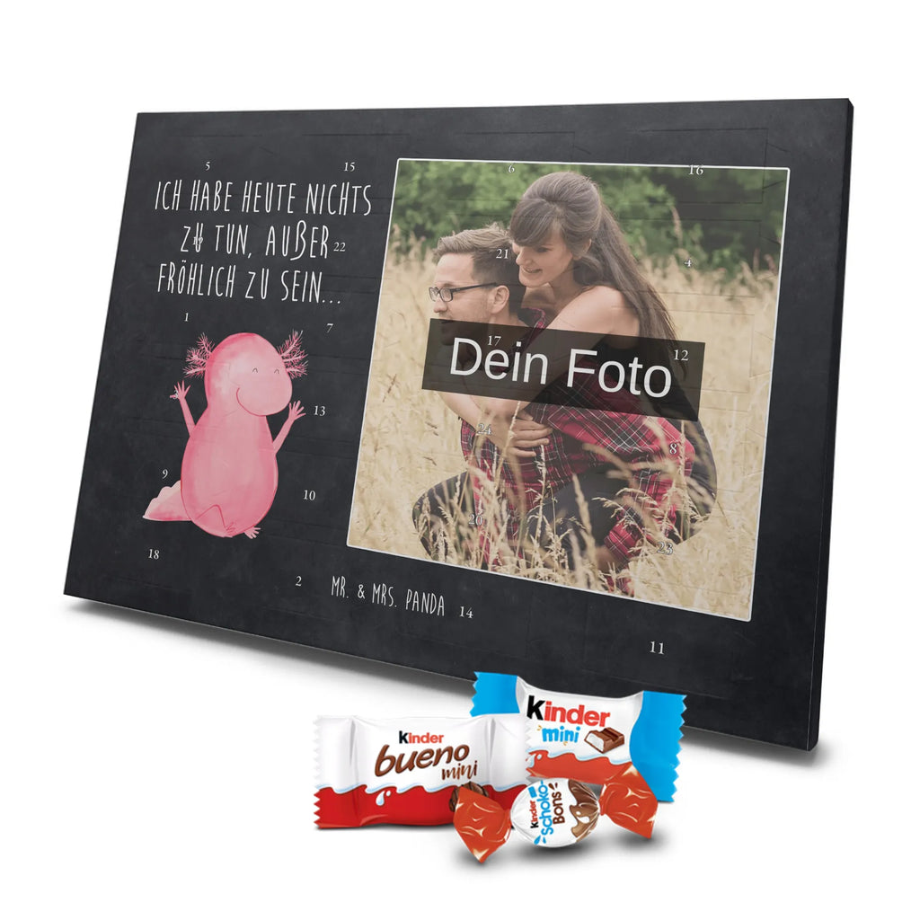 Personalisierter Schoko Foto Adventskalender Axolotl Hurra Personalisierter Schoko Foto Adventskalender, Molch, Axolotl, Lurche, Axolot, Schwanzlurch, Fröhlich, Spaß, Motivation, Freude, Zufriedenheit, Lurch