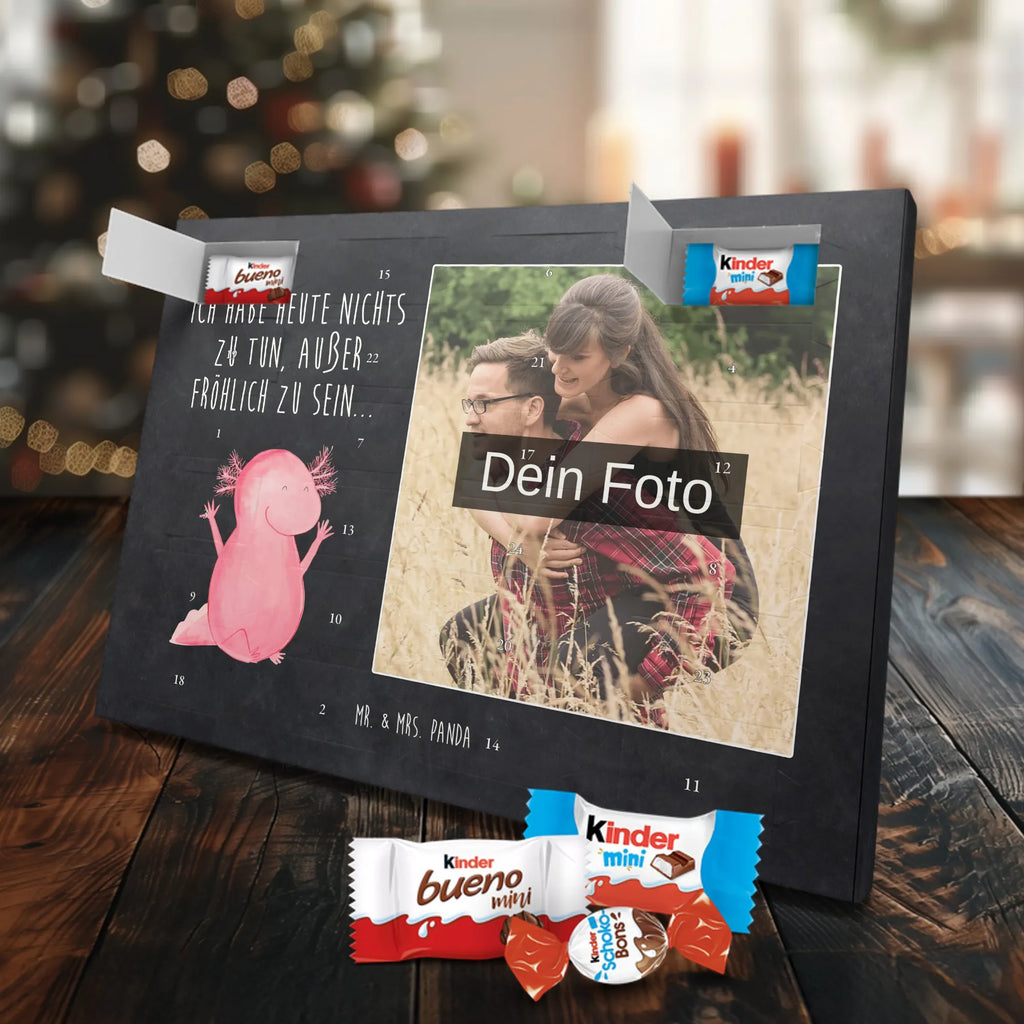 Personalisierter Schoko Foto Adventskalender Axolotl Hurra Personalisierter Schoko Foto Adventskalender, Molch, Axolotl, Lurche, Axolot, Schwanzlurch, Fröhlich, Spaß, Motivation, Freude, Zufriedenheit, Lurch