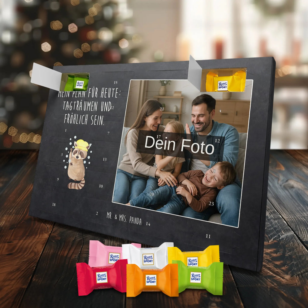 Personalisierter Schoko Foto Adventskalender Waschbär Personalisierter Schoko Foto Adventskalender, Gute Laune, Lustige Sprüche, Tiere, Tiermotive, Waschen, Seifenblasen, Fröhlich, Plan, Tagträumen, Waschbär