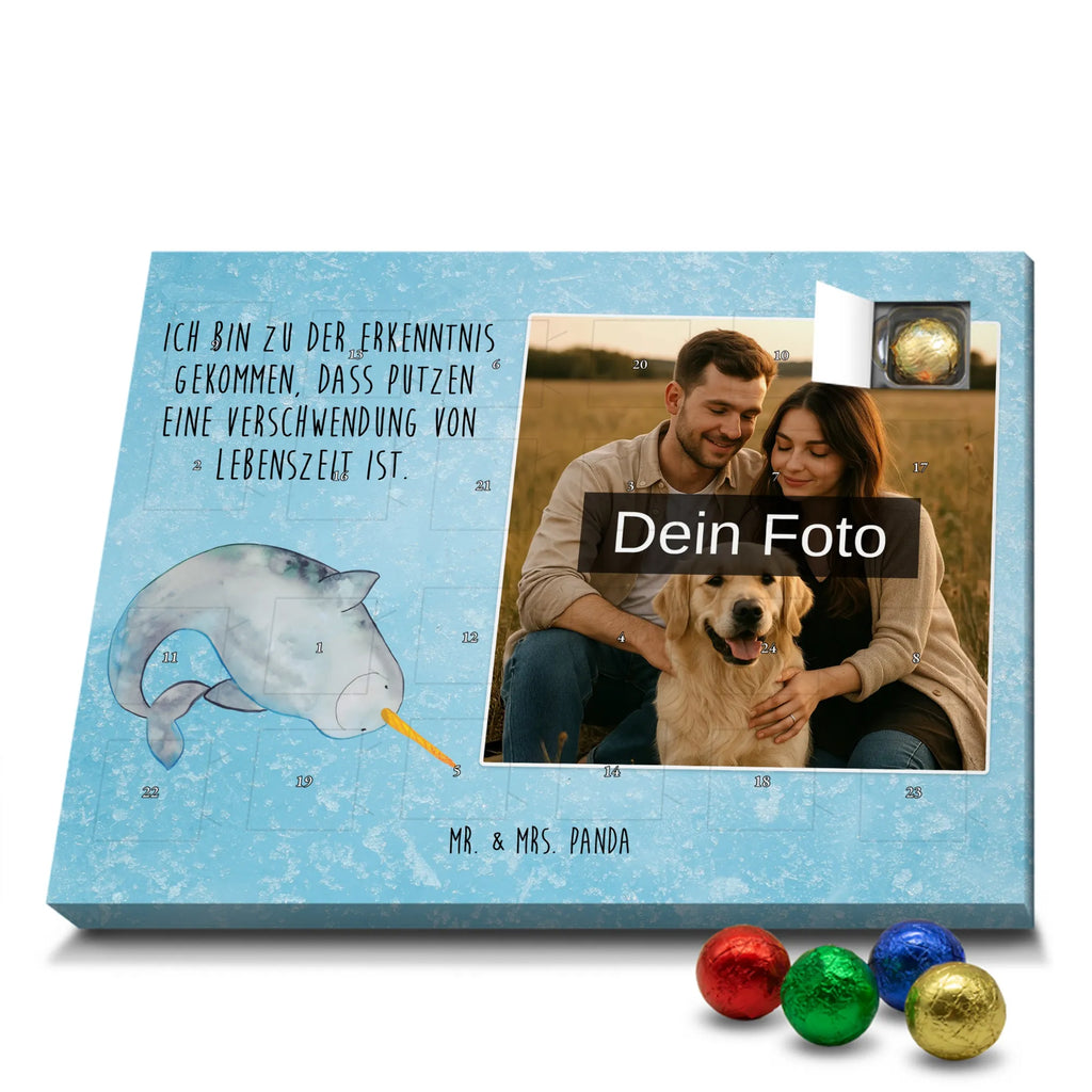 Personalisierter Schoko Foto Adventskalender Narwal Personalisierter Schoko Foto Adventskalender, Meerestiere, Urlaub, Meer, Narwal, Aufräumen, Putzen, Junggesellin, Wal, Kinderzimmer, Hausfrau