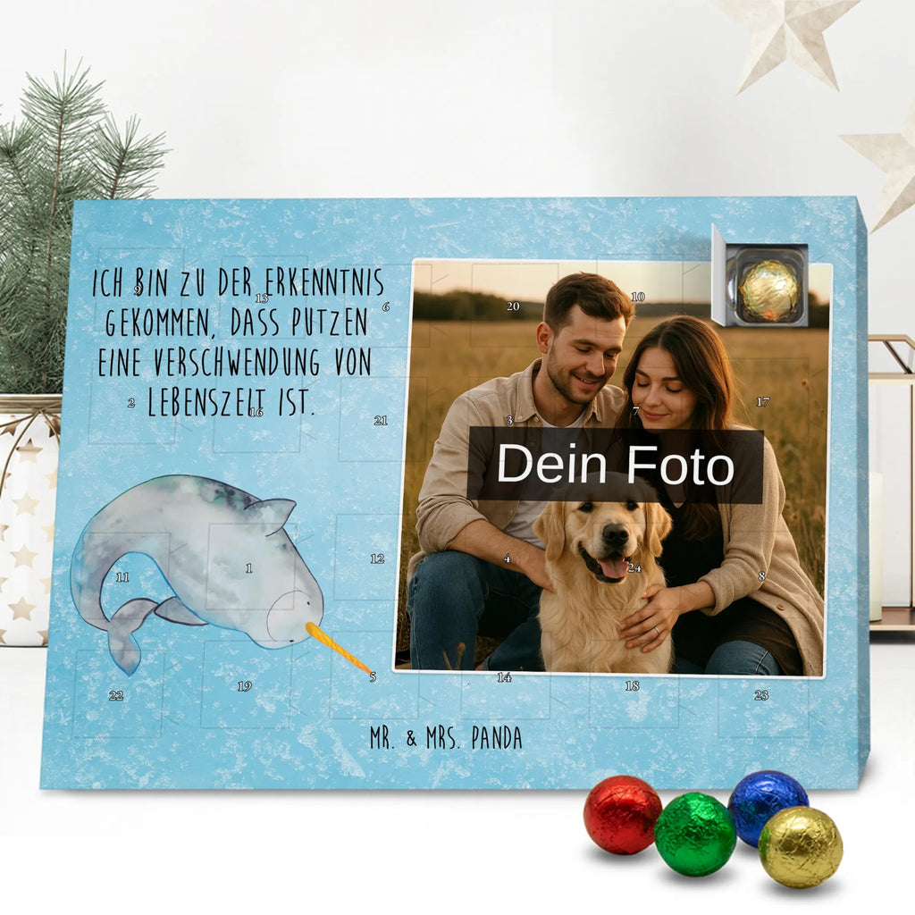 Personalisierter Schoko Foto Adventskalender Narwal Personalisierter Schoko Foto Adventskalender, Meerestiere, Urlaub, Meer, Narwal, Aufräumen, Putzen, Junggesellin, Wal, Kinderzimmer, Hausfrau