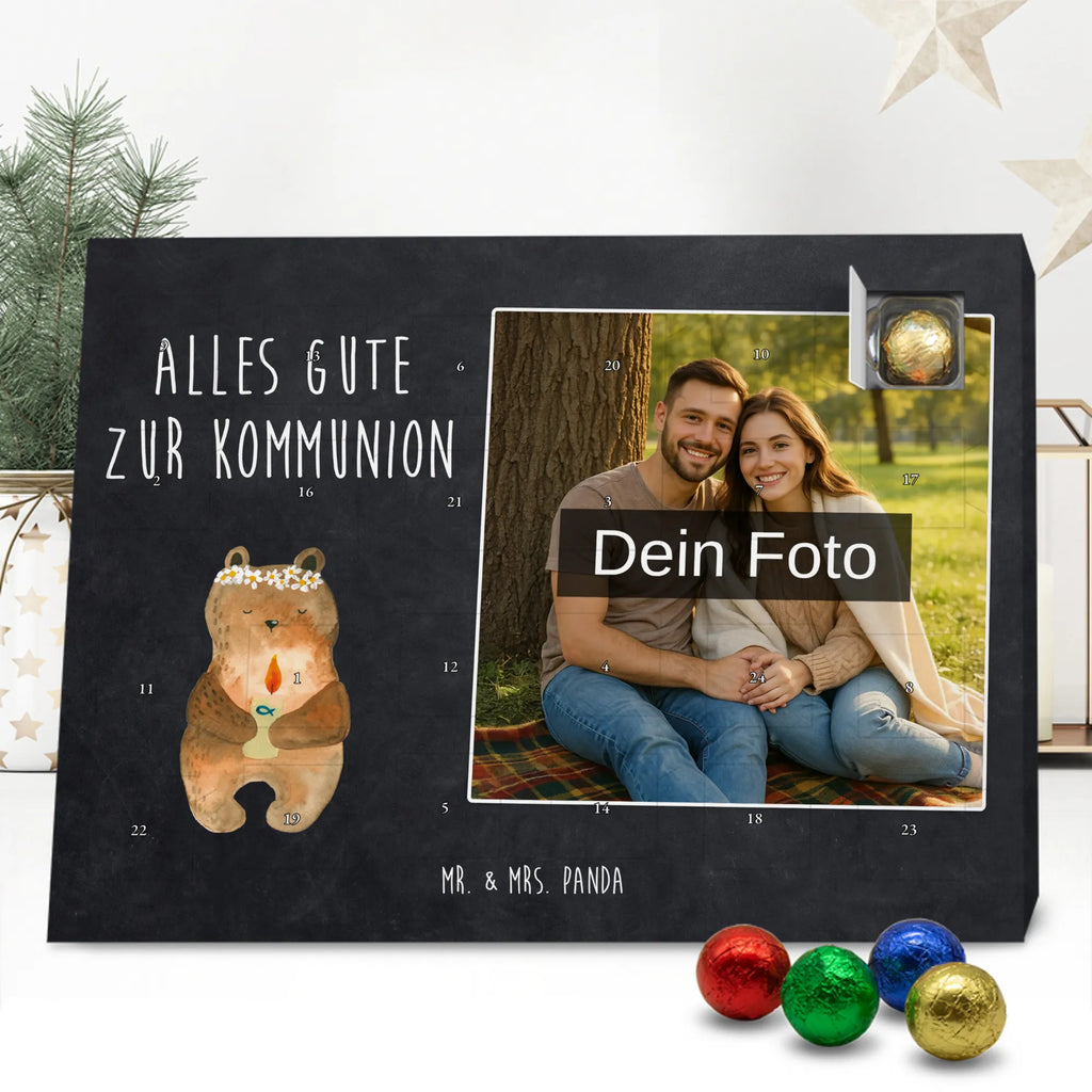  bear communion Personalisierter Schoko Foto Adventskalender, Teddybär, Teddy, Bär, Kommunion, Katholisch, Gottes Segen, Taufkerze