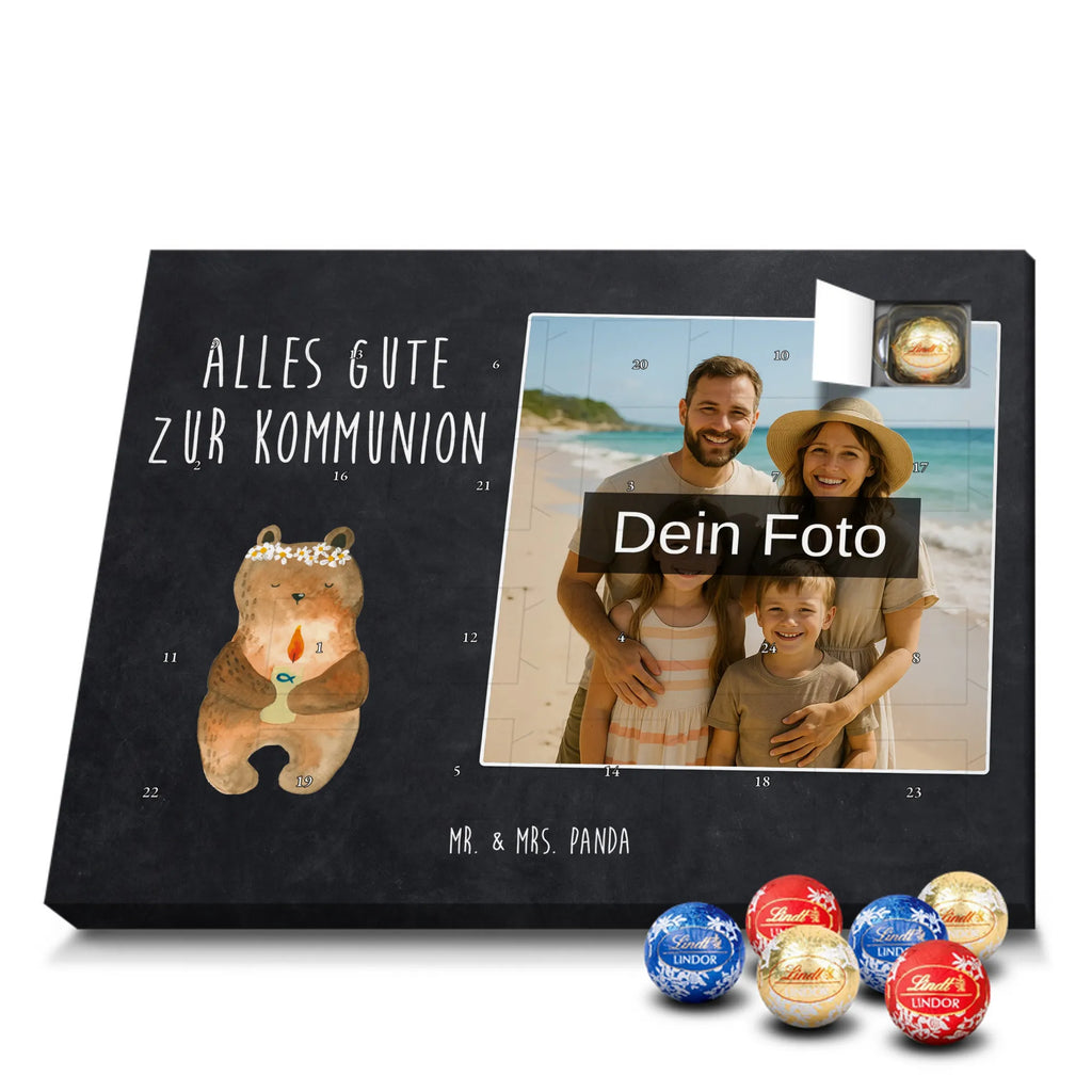  bear communion Personalisierter Schoko Foto Adventskalender, Teddybär, Teddy, Bär, Kommunion, Katholisch, Gottes Segen, Taufkerze