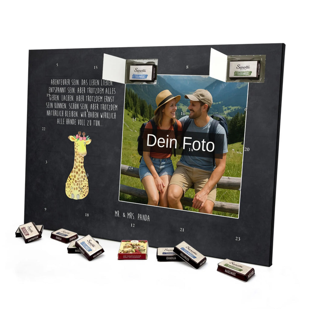  żyrafa Wieniec kwiatów Personalisierter Schoko Foto Adventskalender, Afrika, Wildtiere, Giraffe, Blumenkranz, Abenteurer, Selbstliebe, Freundin