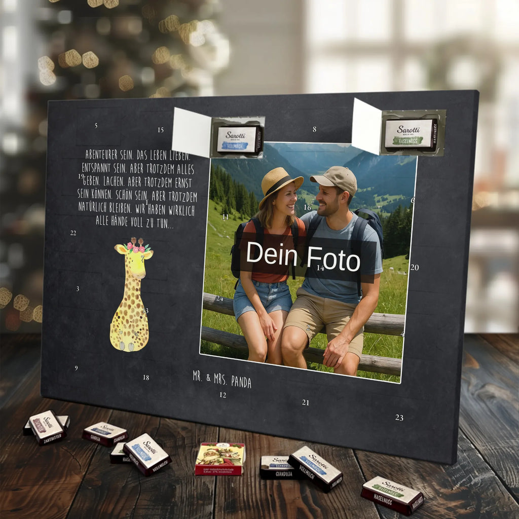  żyrafa Wieniec kwiatów Personalisierter Schoko Foto Adventskalender, Afrika, Wildtiere, Giraffe, Blumenkranz, Abenteurer, Selbstliebe, Freundin