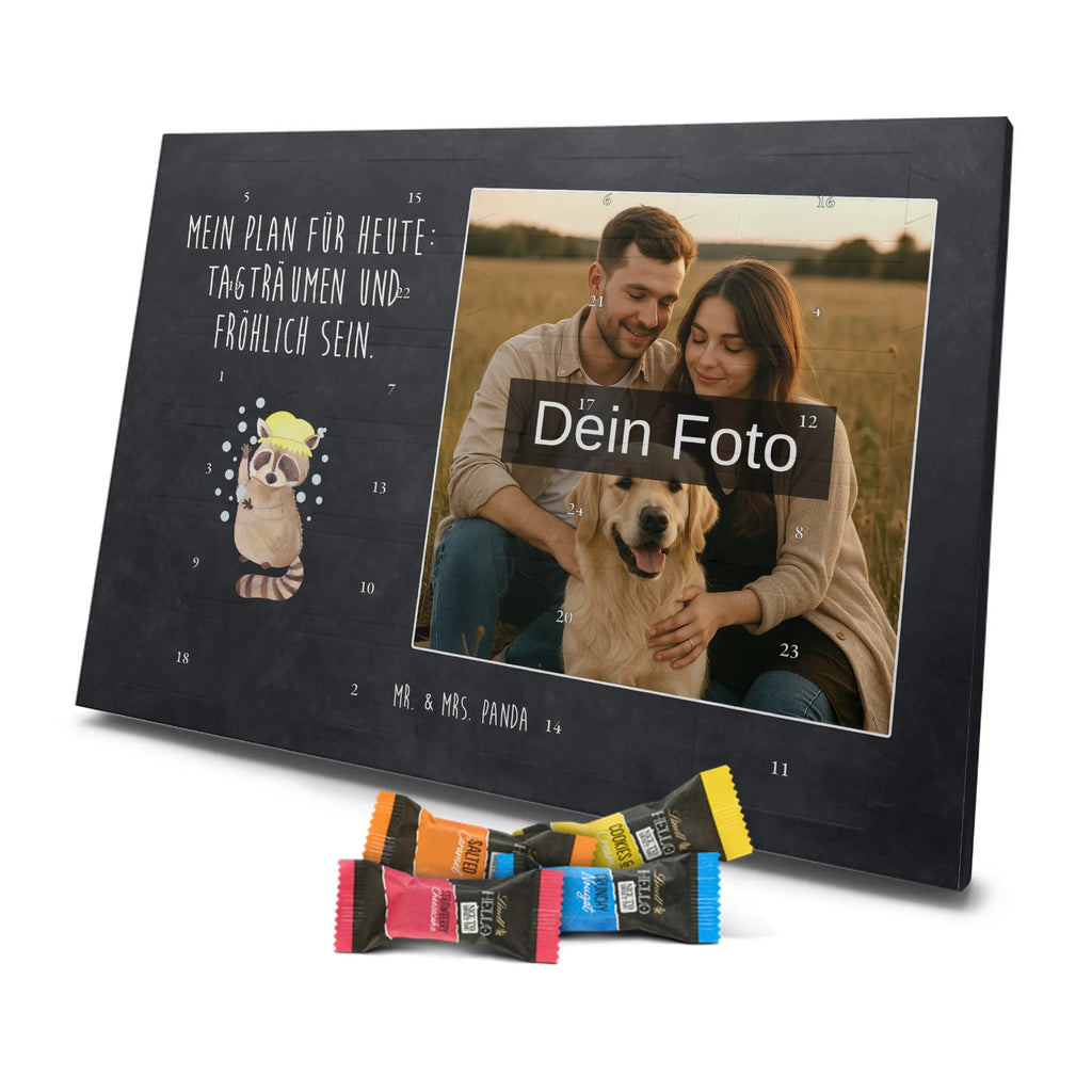 Personalisierter Schoko Foto Adventskalender Waschbär Personalisierter Schoko Foto Adventskalender, Gute Laune, Lustige Sprüche, Tiere, Tiermotive, Waschen, Seifenblasen, Fröhlich, Plan, Tagträumen, Waschbär