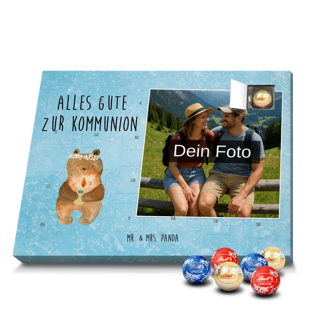  bear communion Personalisierter Schoko Foto Adventskalender, Teddybär, Teddy, Bär, Kommunion, Katholisch, Gottes Segen, Taufkerze